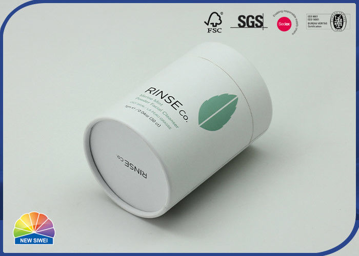 White Color Paper Round Box Tube Customizable Print Paper Box