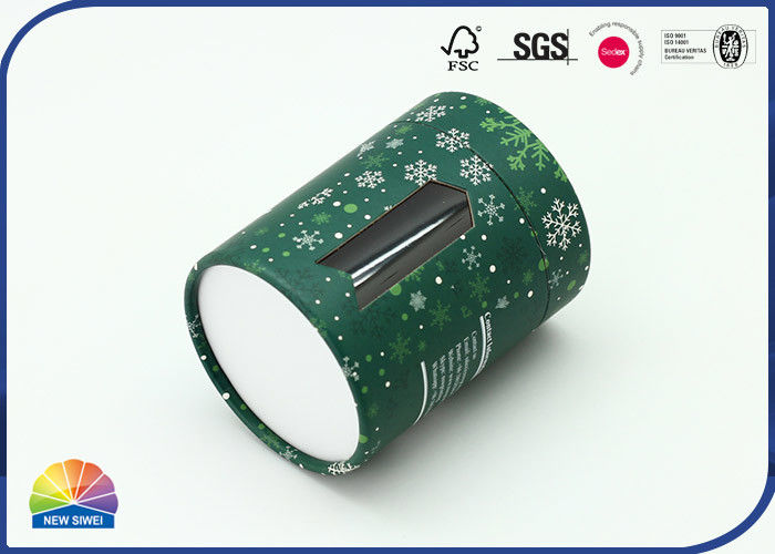 Die Cut Window Paper Packaging Tube Plastic Film Visible Inside