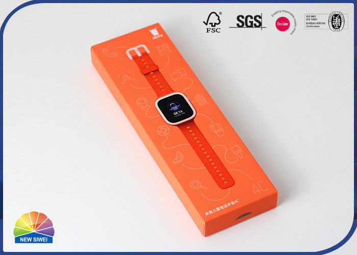Electrical Watch UV Coating Thin Folding Carton Box With EVA Form