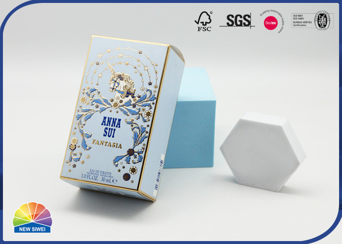 Embossed Gold Logo Printed Folding Carton Box Premium Perfume Package