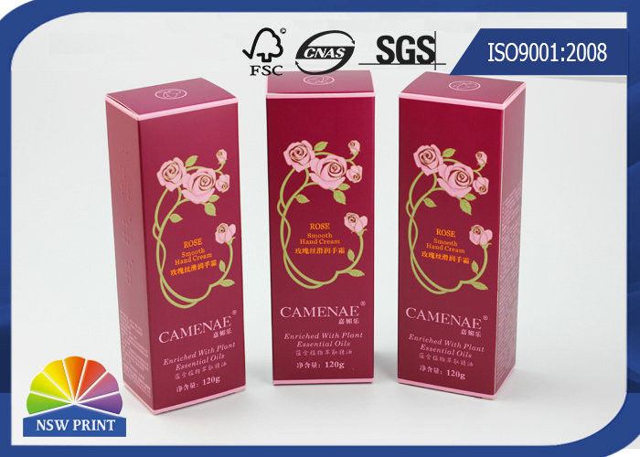 Red Paper Cosmetic Box / Face Cream Packaging Box / Custom Cosmetic Packaging