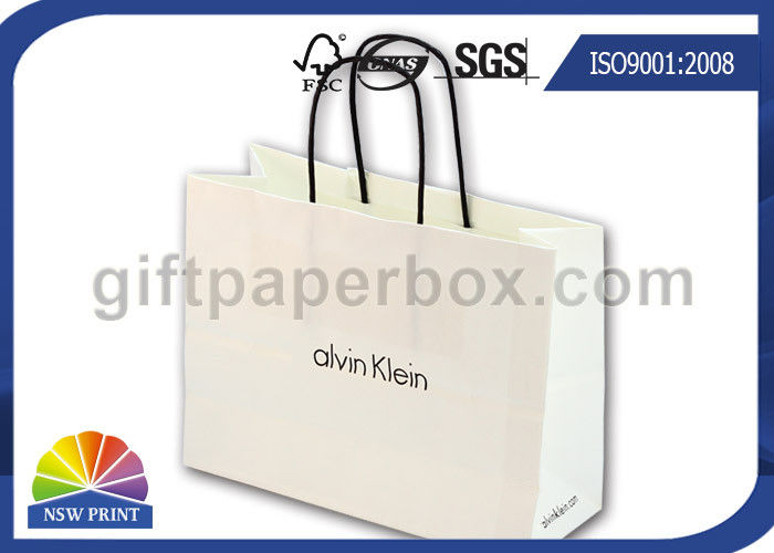 White Kraft Paper Custom Printed Paper Shopping Bags Wholesale with Twisted Paper Handle