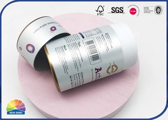 4C Print Round Paper Packaging Tube Embossing Inner Eco Friendly