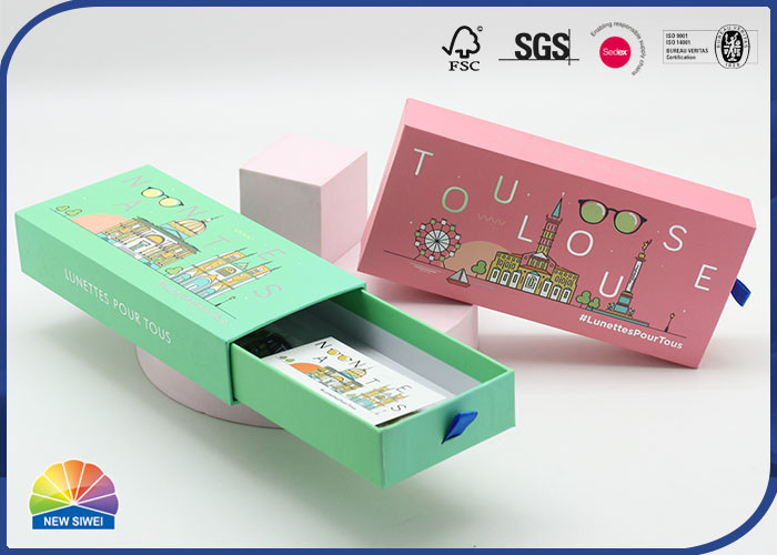 157gsm Coated Paper Sliding Drawer Box For Eyewear Packaging