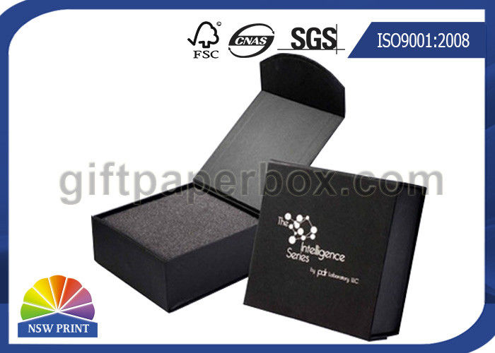 Black or Red Custom Jewelry Gift Box with Logo Printed for Wedding Ring Packaging