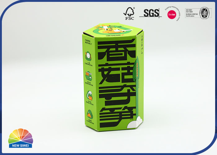 Tructure Box Polygon Structure Corrugated Paper Box Green Color Matte Lamination