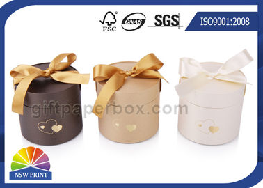 ISO Customized Cardboard Packaging Tubes Ribbon Bowknot Paper Can