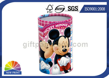 CMYK Printing Rolled Edge Hemming Paper Cylinder Containers For Pen Brush