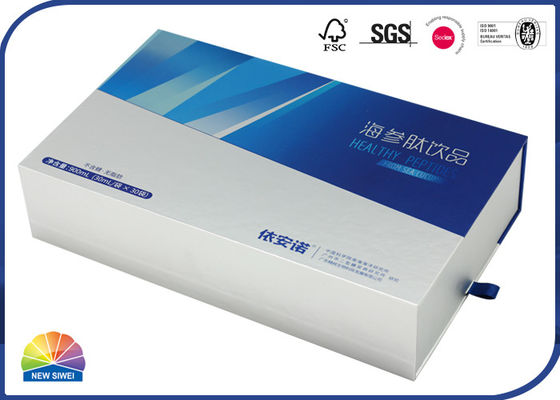 Reverse Uv Coating Rigid Drawer Paper Box With Paper Divider
