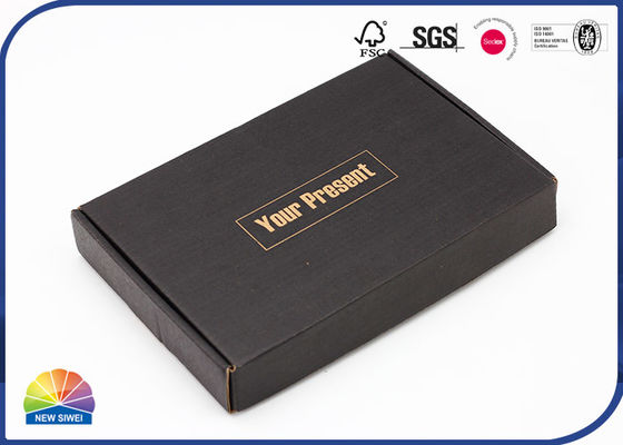 Custom Design Logo 1c Black Print E-Flute Corrugated Mailer Box