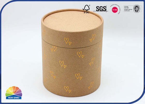 Gold Stamping Heart Socks Scarf Brown Kraft Paper Packaging Tube