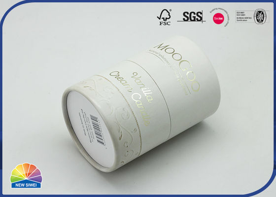 Candle Packaging White Cardboard Cylinder Tubes Hot Stamping