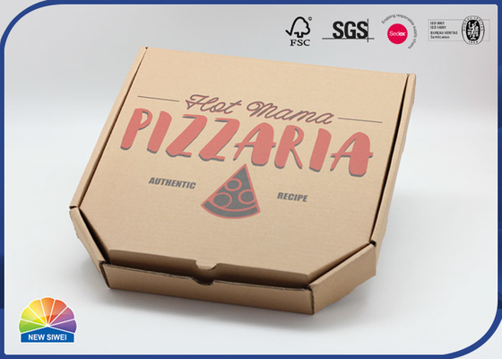 Custom Printed Kraft Paper Pizza Box Food Grade Corrugated Material